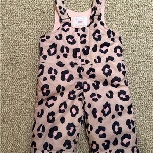 The Children's Place Pink and Black Patterned Overalls Snow Bibs